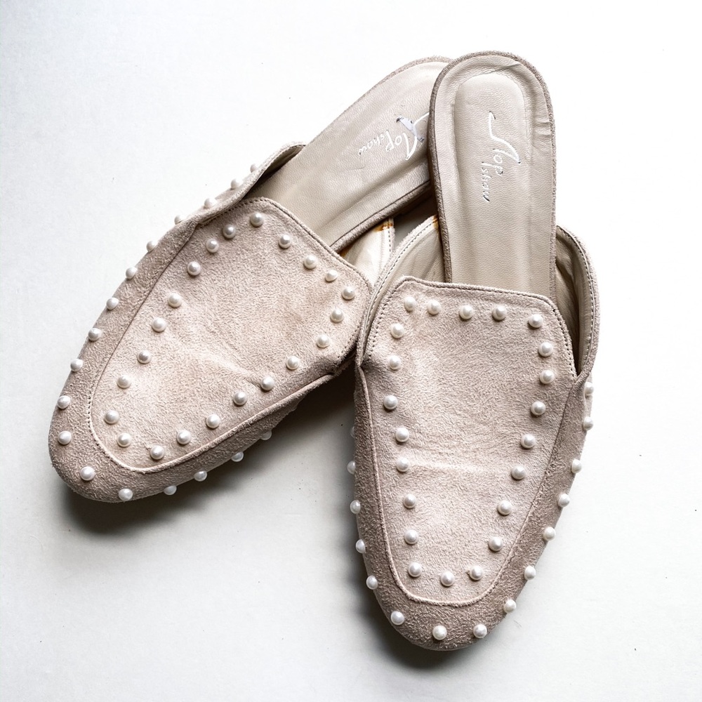 Topshop Pearl Cream  Flat Loafers size 9